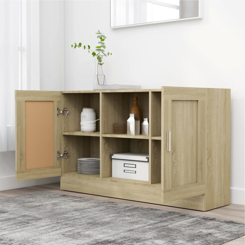 Credenza Rovere Sonoma 120x30,5x70 cm in Legno Multistrato - homemem39