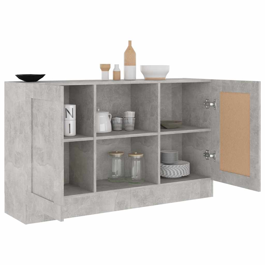 Credenza Grigio Cemento 120x30,5x70 cm in Legno Multistrato | homemem39