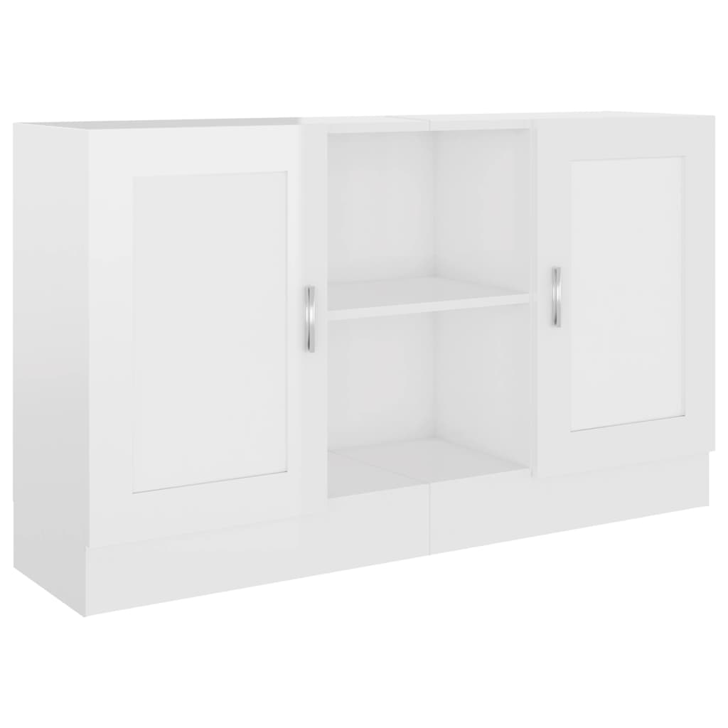 Credenza Bianco Lucido 120x30,5x70 cm in Legno Multistrato - homemem39