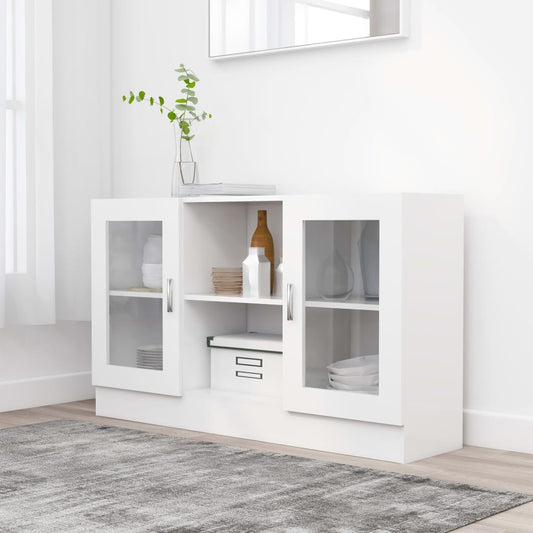 Armadietto con Vetrina Bianco 120x30,5x70 cm Legno Multistrato - homemem39