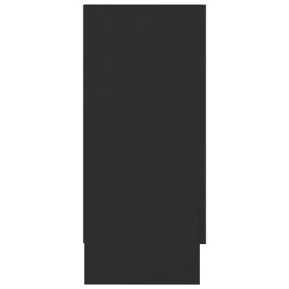 Armadietto con Vetrina Nero 120x30,5x70 cm Legno Multistrato - homemem39