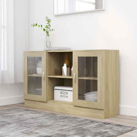 Armadietto Vetrina Rovere Sonoma 120x30,5x70 cm Multistrato - homemem39