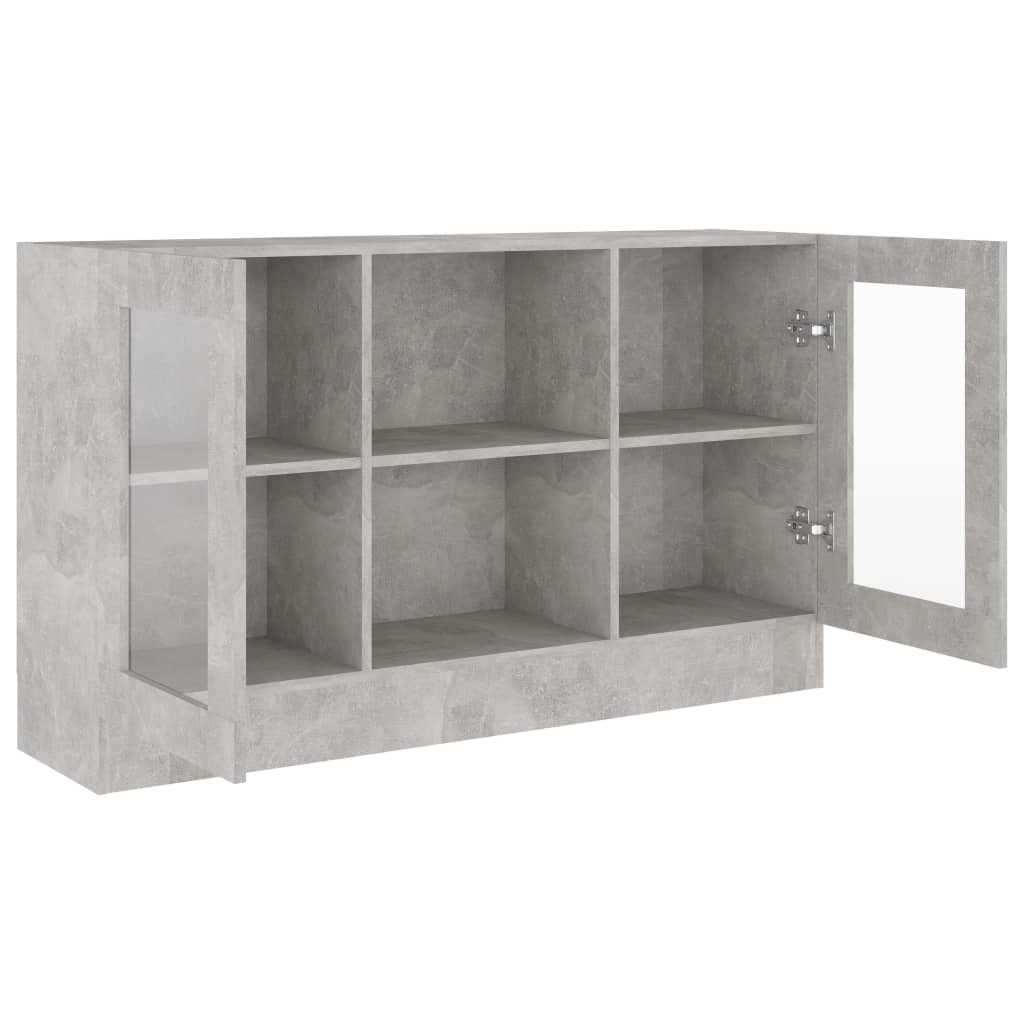 Armadietto Vetrina Grigio Cemento 120x30,5x70 cm Multistrato - homemem39