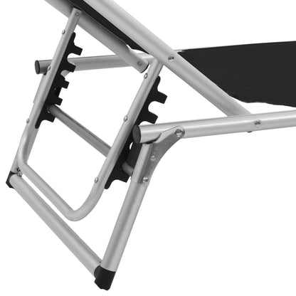 Folding Sun Loungers with Canopy 2pcs Aluminum Textilene