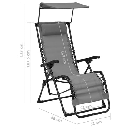 Sdraio Pieghevole in Textilene Grigia