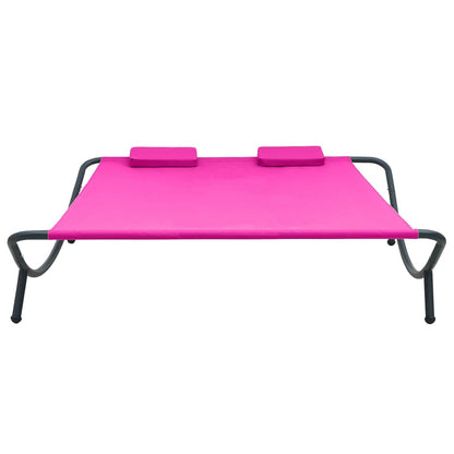 Lettino Prendisole in Tessuto Rosa - homemem39