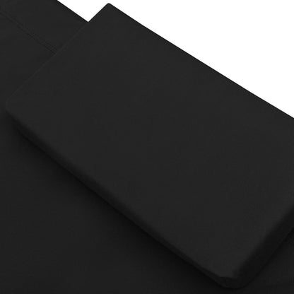 Lettino Prendisole per Esterno con Tettuccio e Cuscino Nero - homemem39