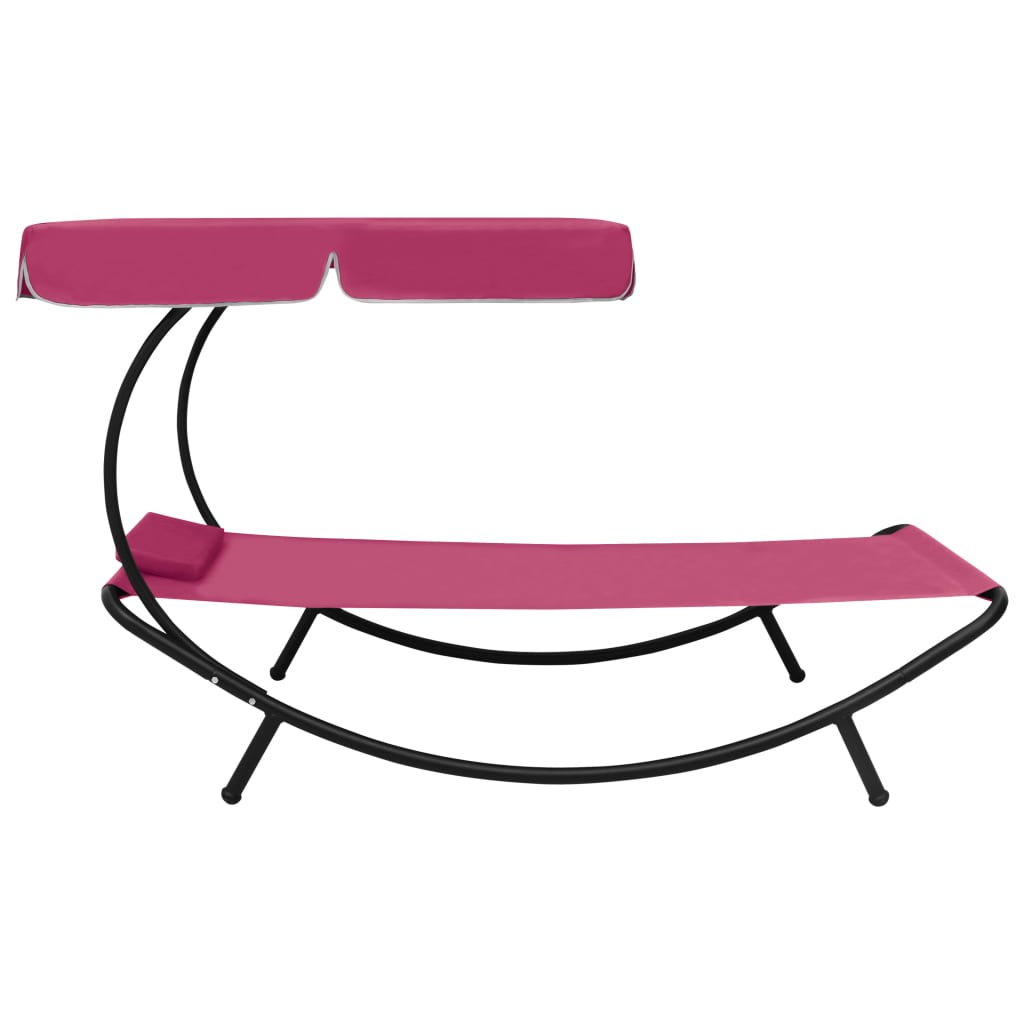 Lettino Prendisole con Baldacchino e Cuscino Rosa - homemem39