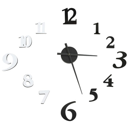 Orologio da Parete 3D Design Moderno Nero e Bianco 100 cm XXL - homemem39