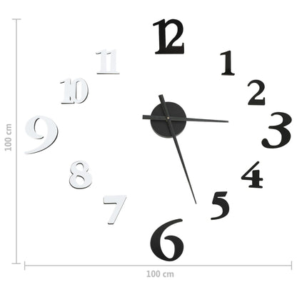 Orologio da Parete 3D Design Moderno Nero e Bianco 100 cm XXL - homemem39