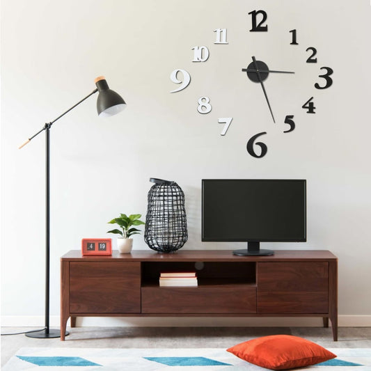 Orologio da Parete 3D Design Moderno Nero e Bianco 100 cm XXL - homemem39