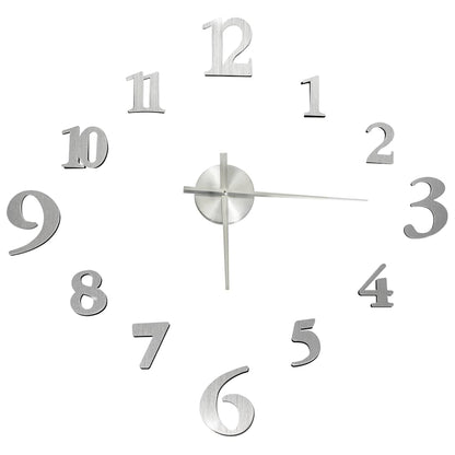 Orologio da Parete 3D Design Moderno Argento 100 cm XXL - homemem39