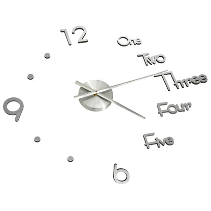 Orologio da Parete 3D Design Moderno Argento 100 cm XXL - homemem39