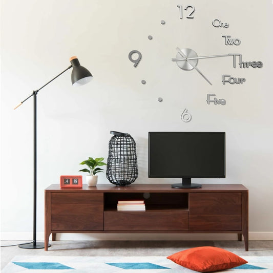 Orologio da Parete 3D Design Moderno Argento 100 cm XXL - homemem39
