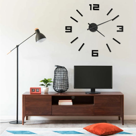 Orologio da Parete 3D Design Moderno Nero 100 cm XXL - homemem39