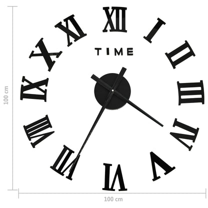Orologio da Parete 3D Design Moderno Nero 100 cm XXL - homemem39