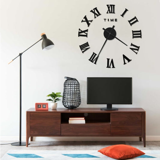 Orologio da Parete 3D Design Moderno Nero 100 cm XXL - homemem39