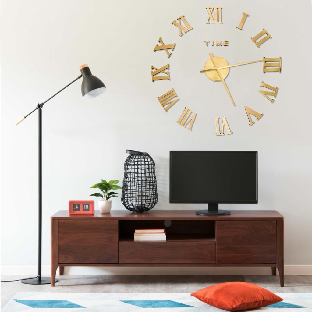 Orologio da Parete 3D Design Moderno Oro 100 cm XXL - homemem39
