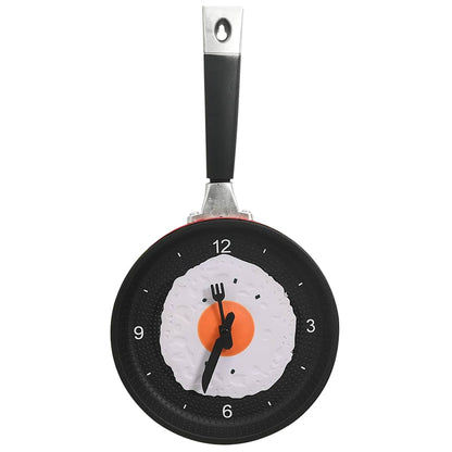325164 vidaXL Wall Clock with Fried Egg Pan Design 18,8 cm - homemem39