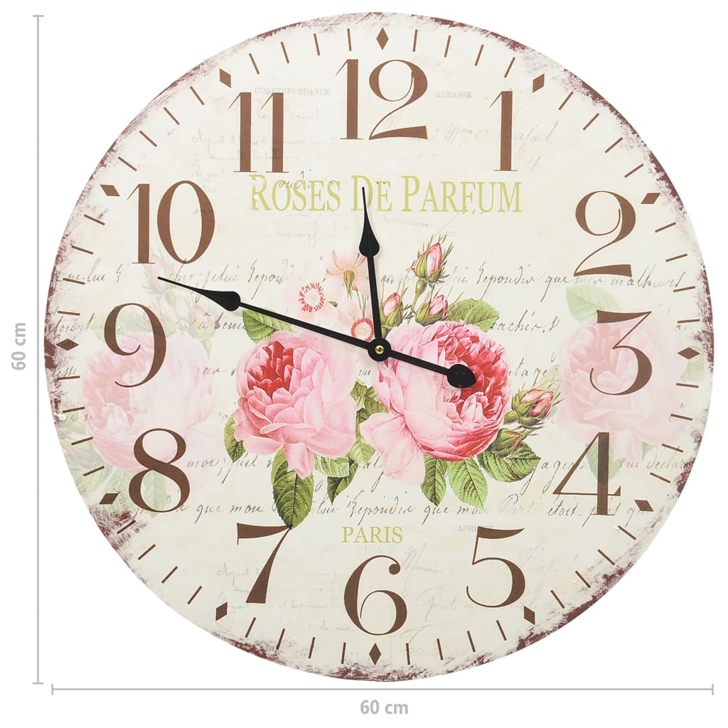 Orologio da Parete Vintage Fiore 60 cm | homemem39
