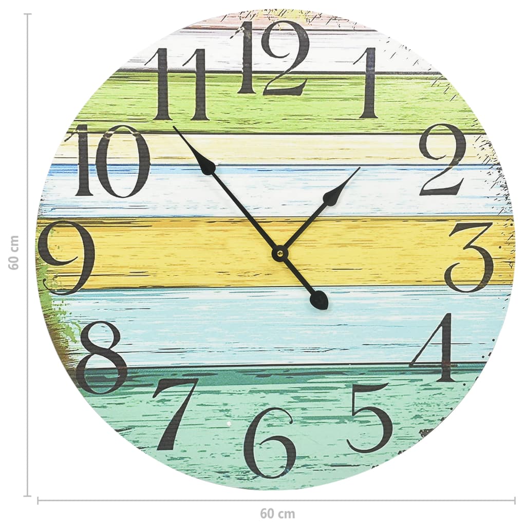 Orologio da Parete Multicolore 60 cm in MDF | homemem39