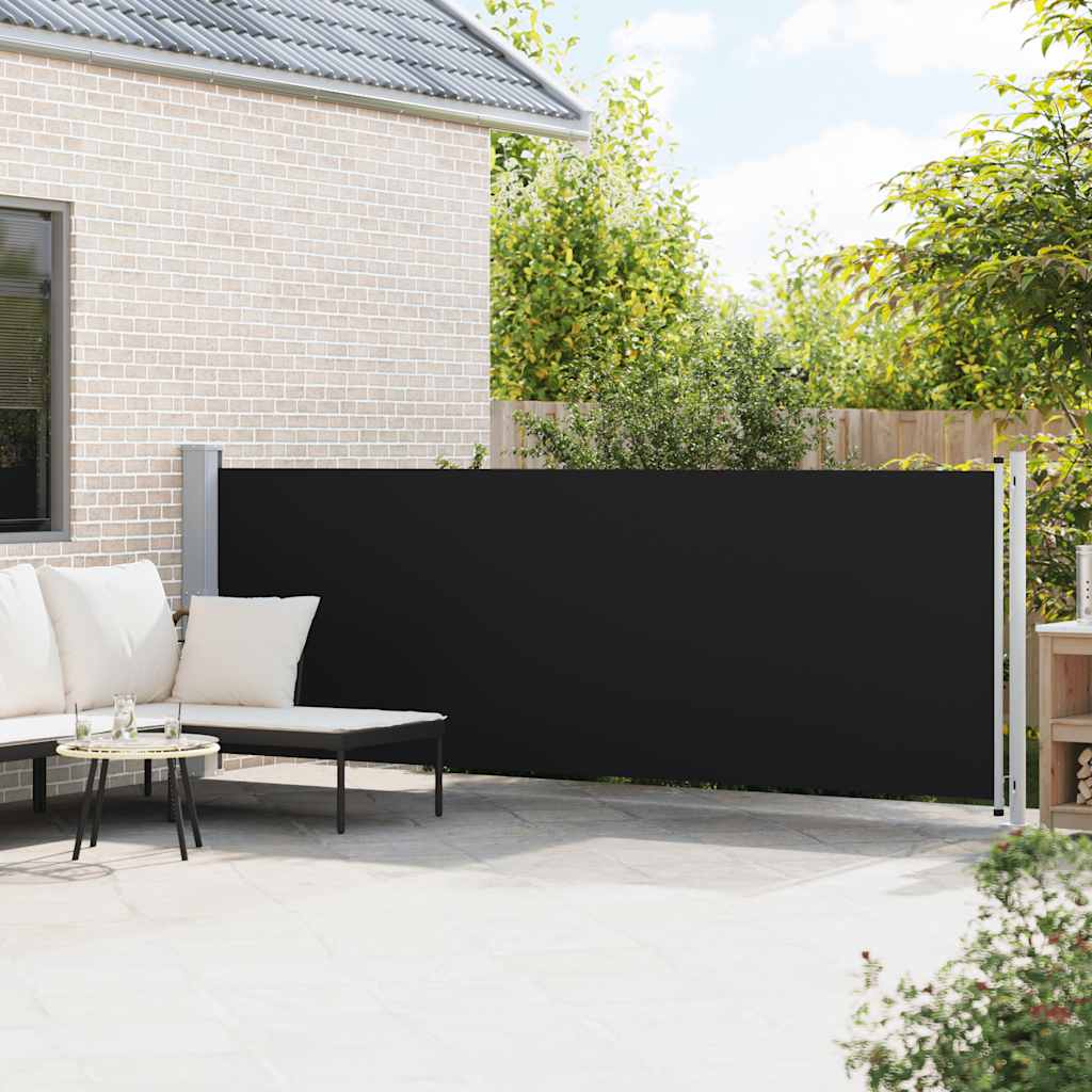 Retractable Side Awning for Patio 140x600 cm Black