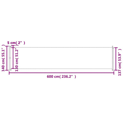 Tenda Laterale Retrattile per Patio 140x600 cm Nera - homemem39