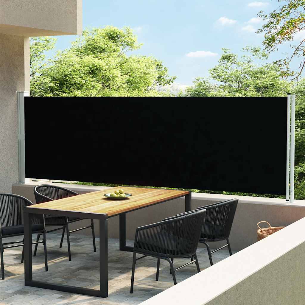 Retractable Side Awning for Patio 140x600 cm Black