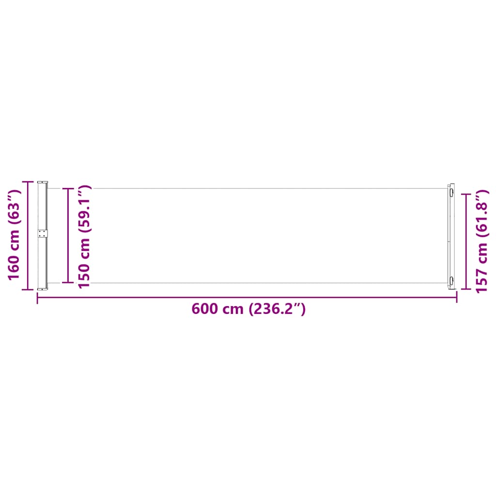 Tenda Laterale Retrattile per Patio 600x160 cm Blu