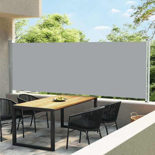 Tenda Laterale Retrattile per Patio 600x160 cm Grigia - homemem39