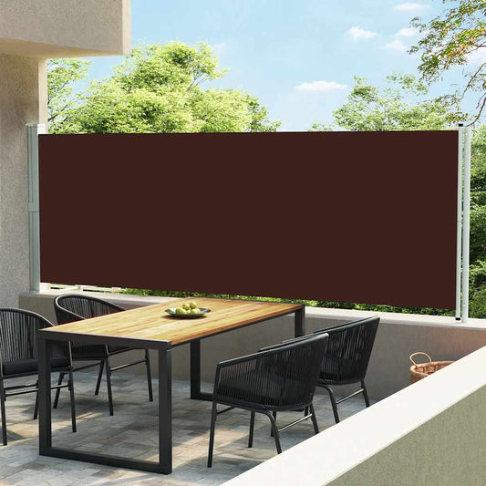 Tenda Laterale Retrattile per Patio 600x160 cm Marrone - homemem39