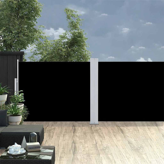 Tenda Laterale Retrattile per Patio 140x1200 cm Nera - homemem39