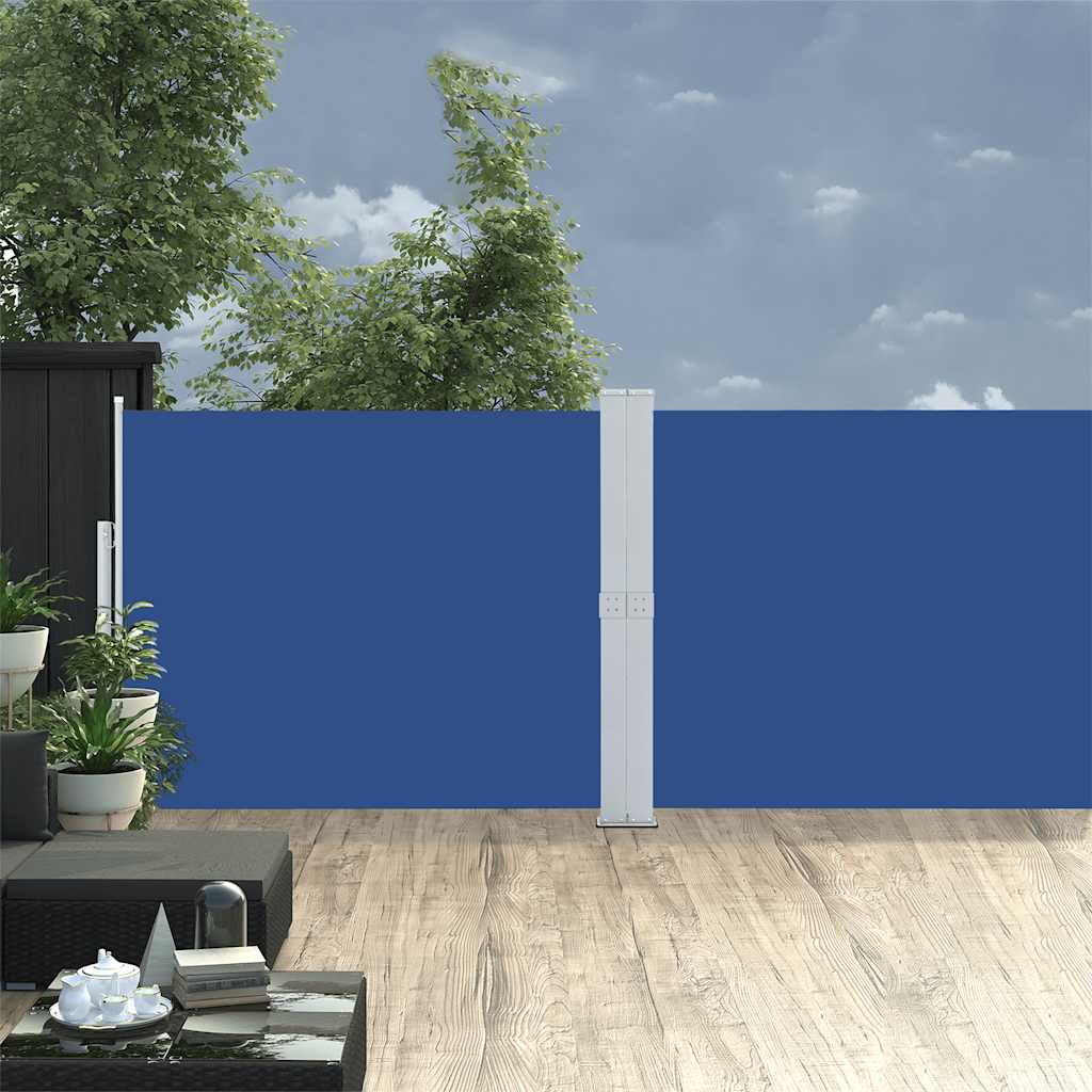 Tenda Laterale Retrattile per Patio 140x1200 cm Blu | homemem39