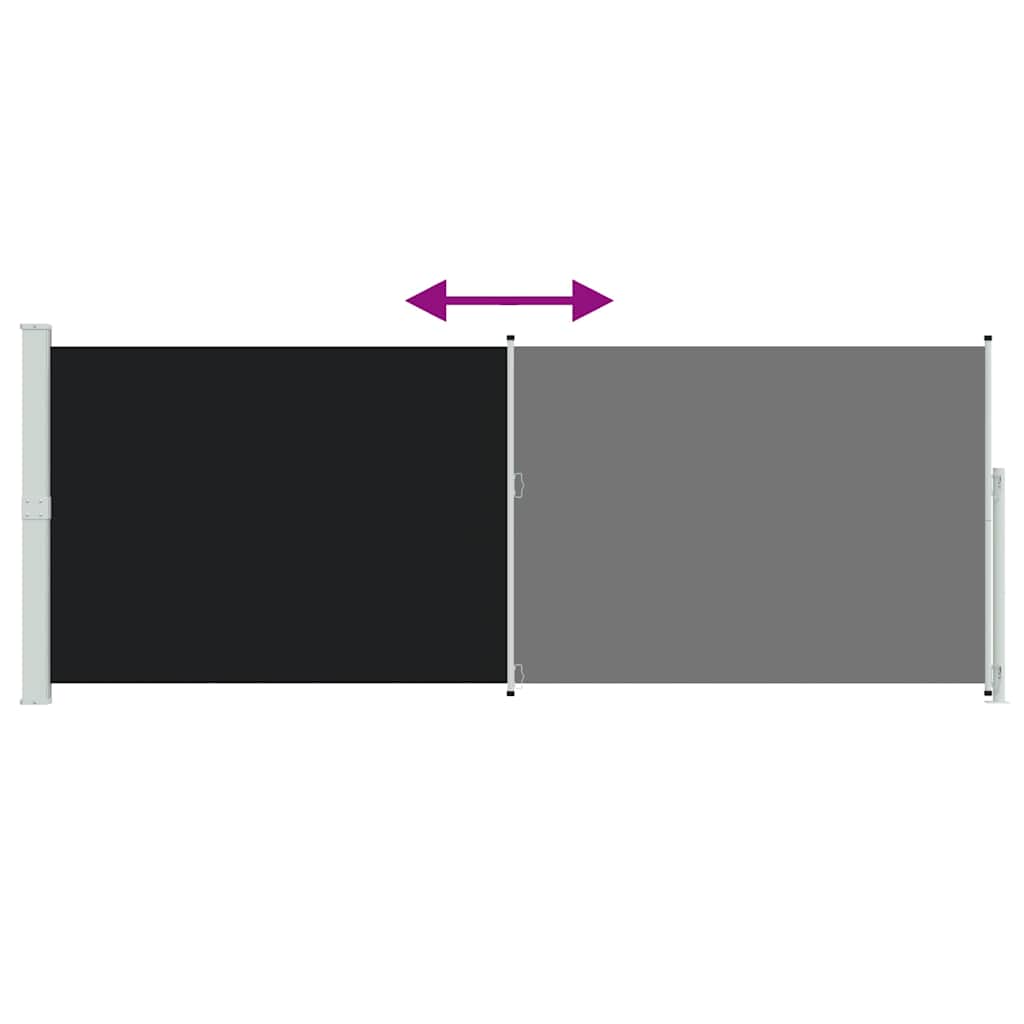 Tenda Laterale Retrattile per Patio 180x500 cm Nera | homemem39