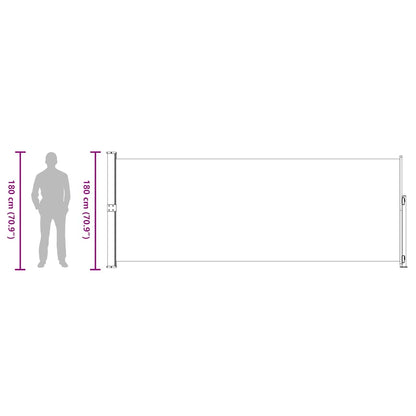 Retractable Side Awning for Patio 180x500 cm Cream