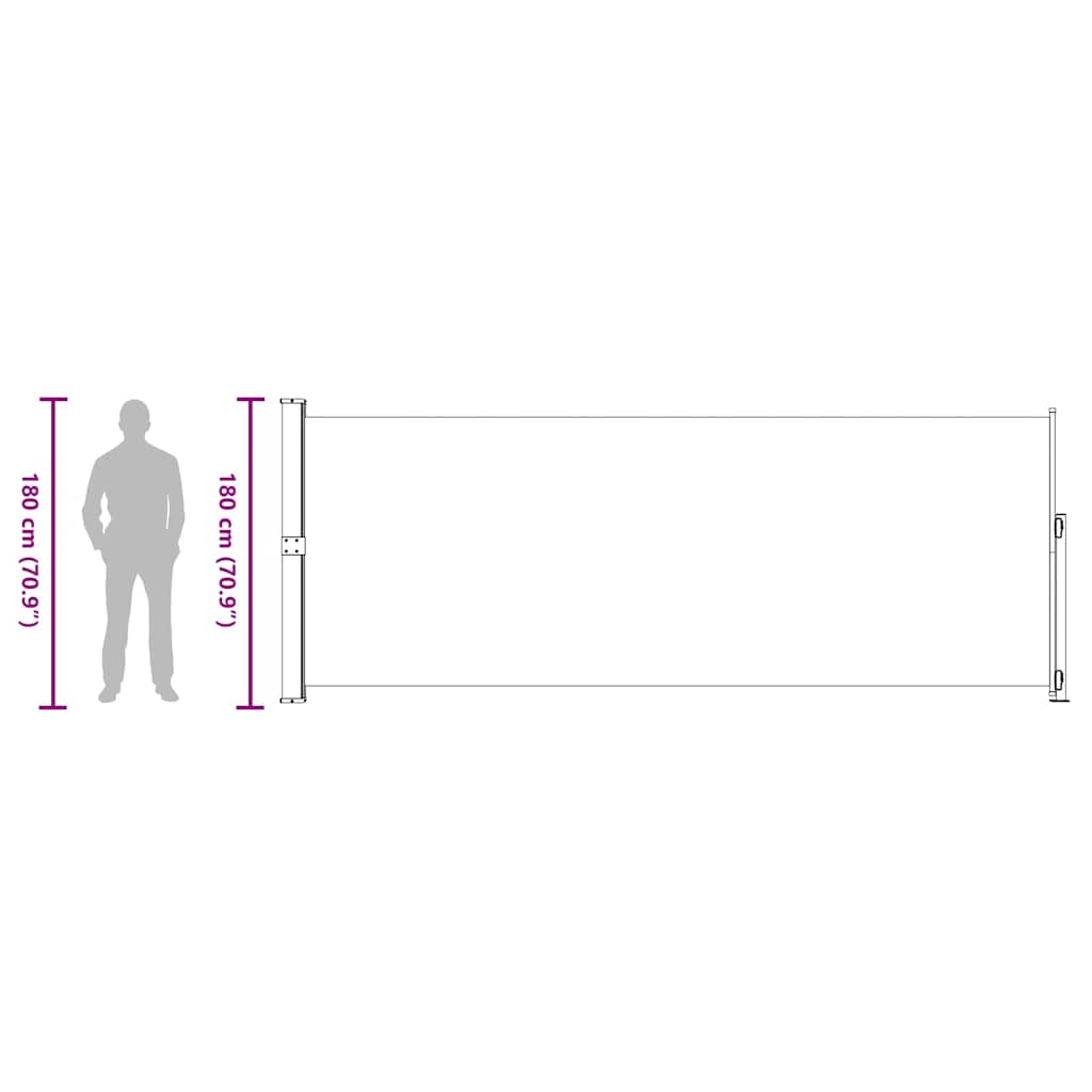 Ausziehbare Seitenmarkise für Terrasse, 180 x 500 cm, Rot