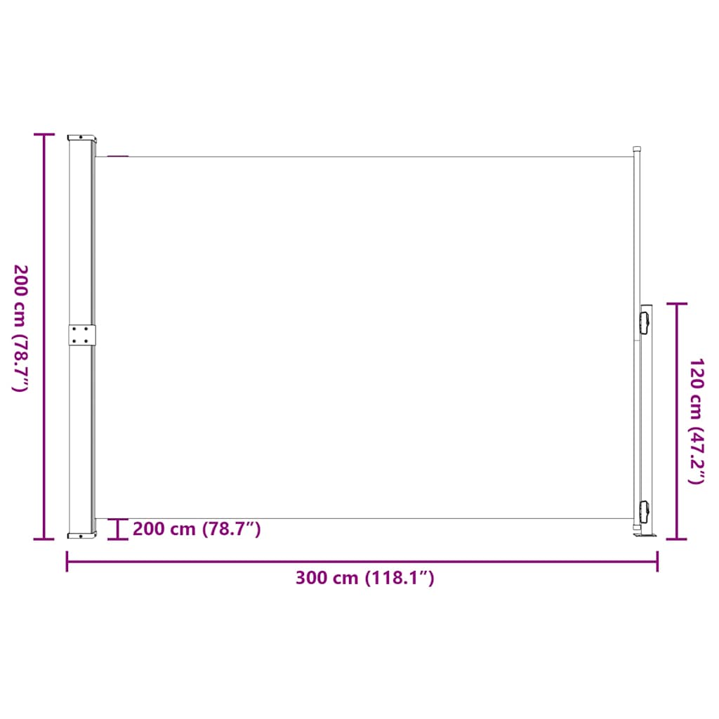 Tenda Laterale Retrattile per Patio 200x300 cm Crema