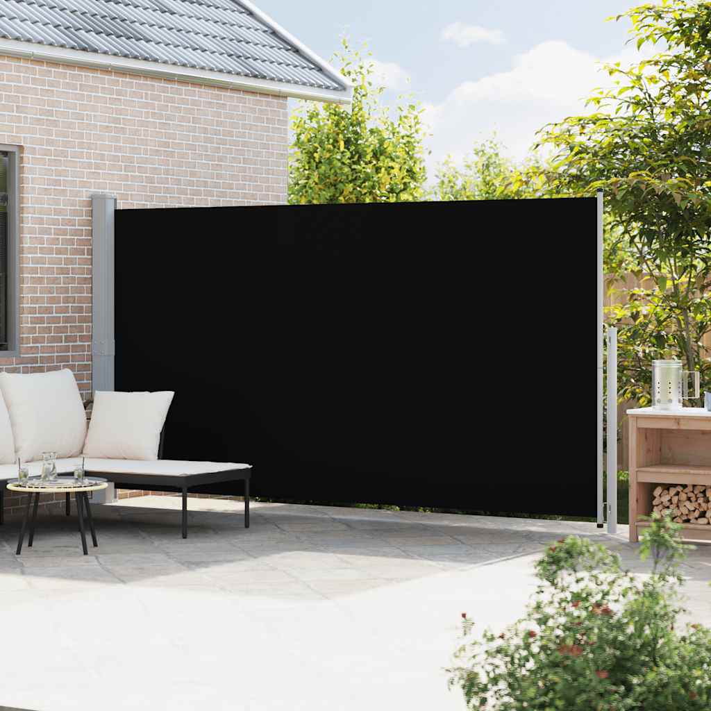 Tenda Laterale Retrattile per Patio 200x500 cm Nera | homemem39