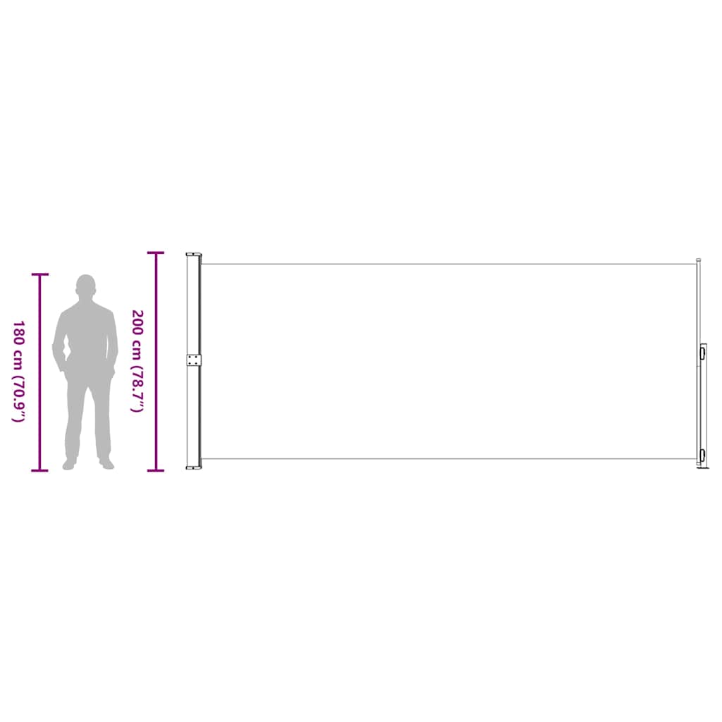 Tenda Laterale Retrattile per Patio 200x500 cm Grigia | homemem39