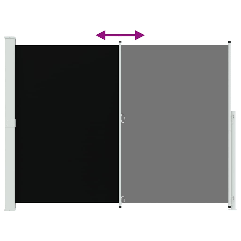 Tenda Laterale Retrattile per Patio 220x300 cm Nera | homemem39