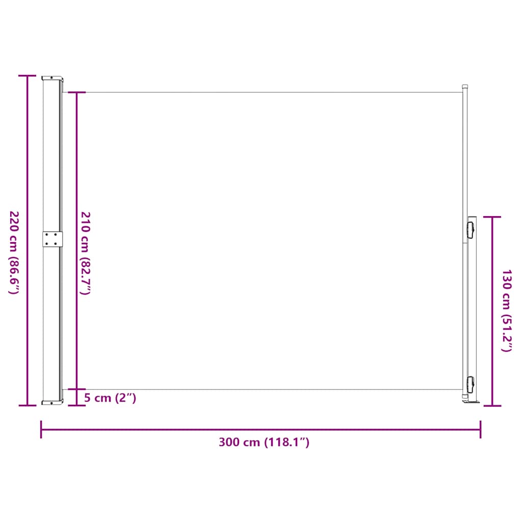 Tenda Laterale Retrattile per Patio 220x300 cm Grigia | homemem39
