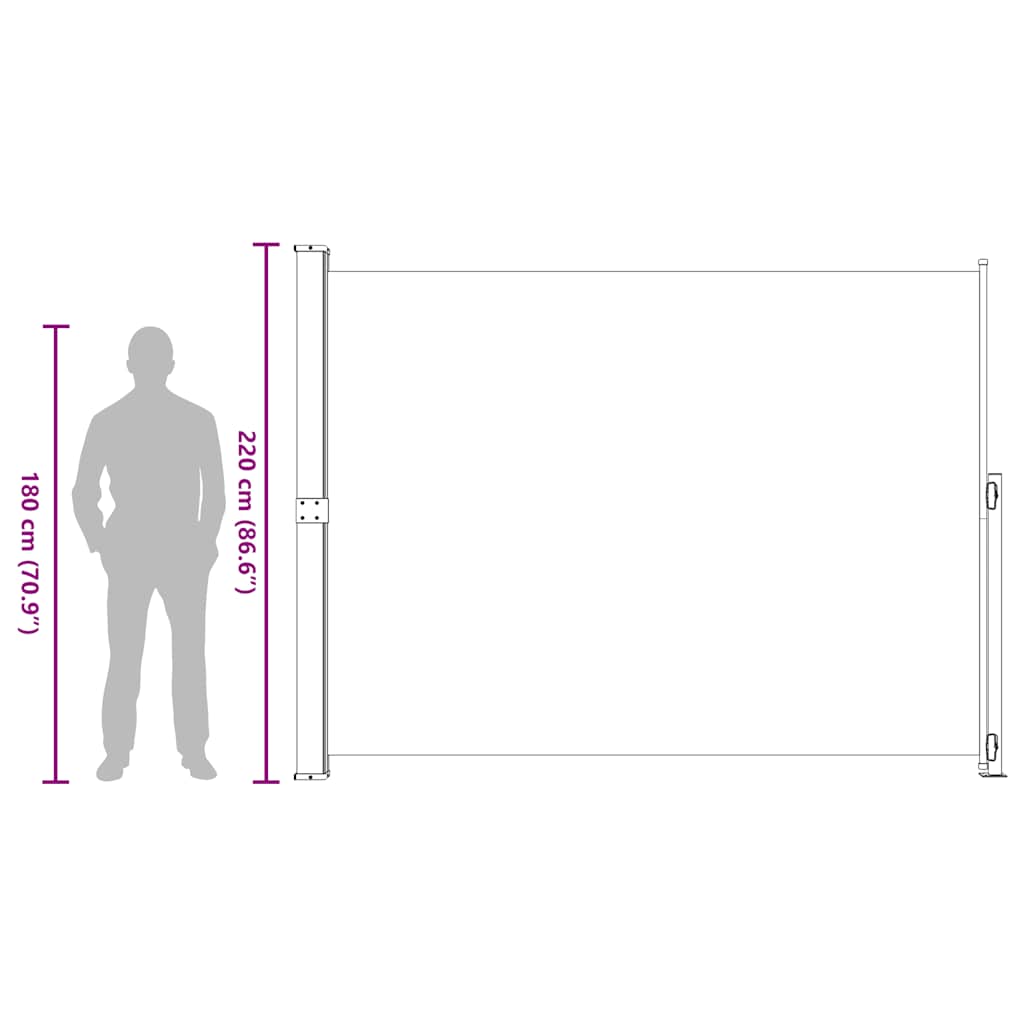 Tenda Laterale Retrattile per Patio 220x300 cm Rossa | homemem39