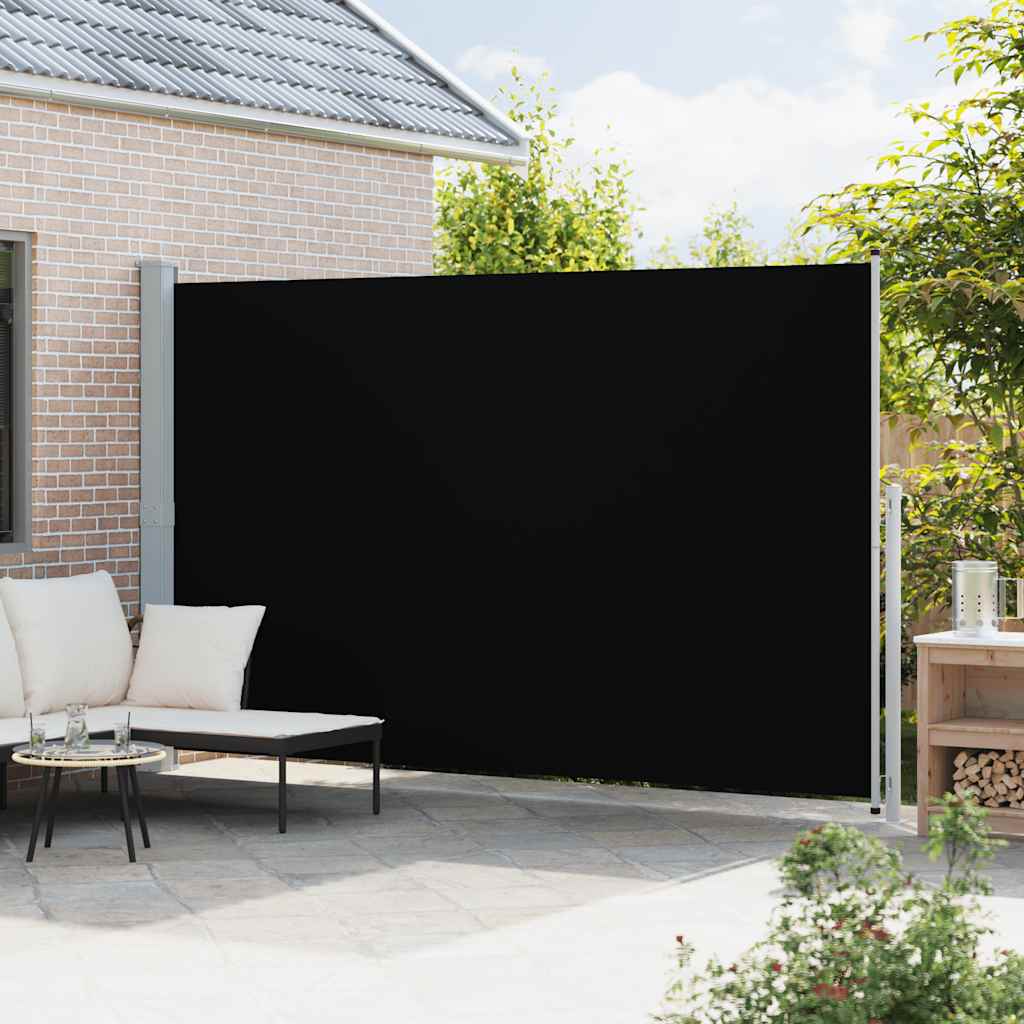 Tenda Laterale Retrattile per Patio 220x500 cm Nera