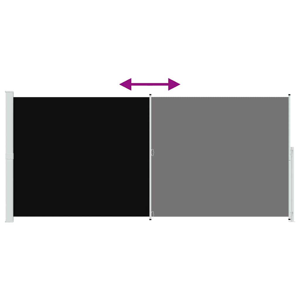 Tenda Laterale Retrattile per Patio 220x500 cm Nera