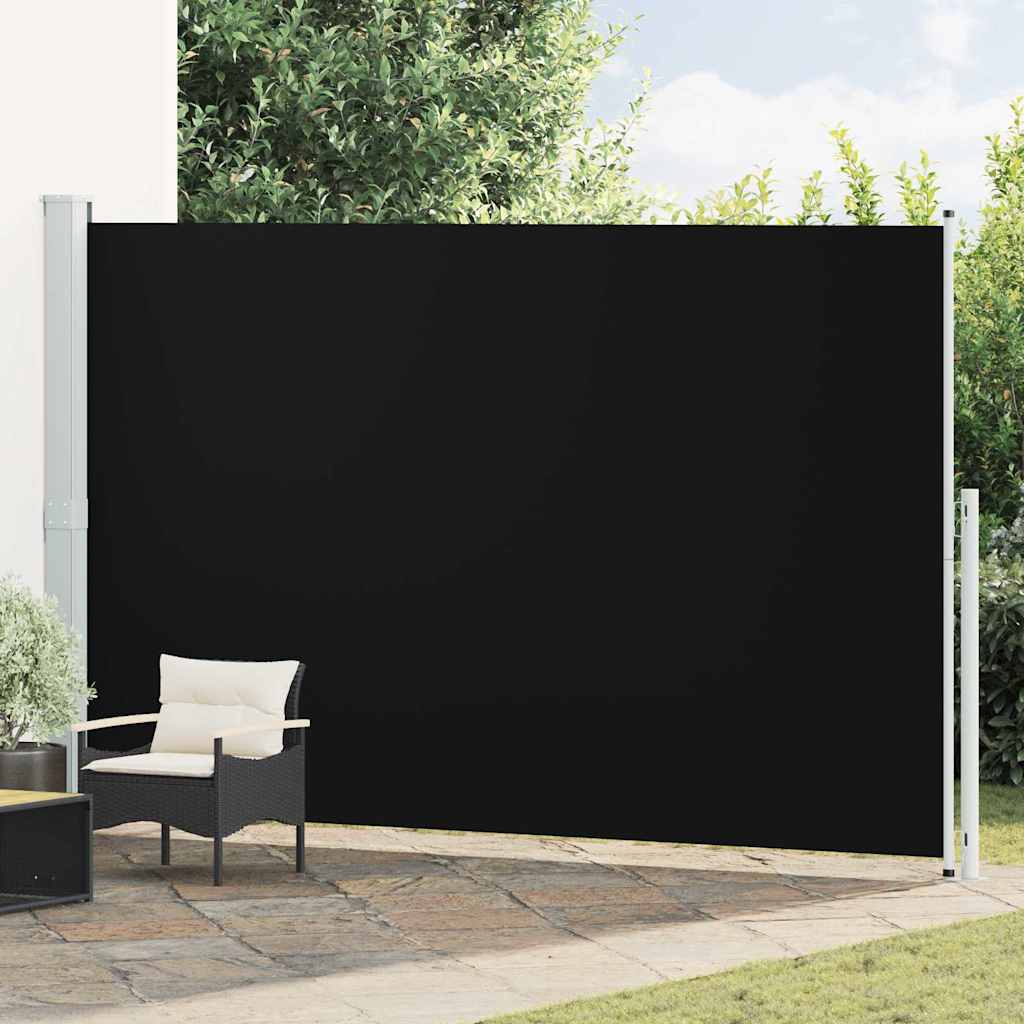Tenda Laterale Retrattile per Patio 220x500 cm Nera