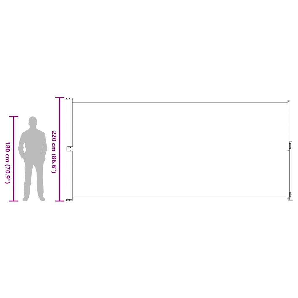 Tenda Laterale Retrattile per Patio 220x500 cm Marrone | homemem39