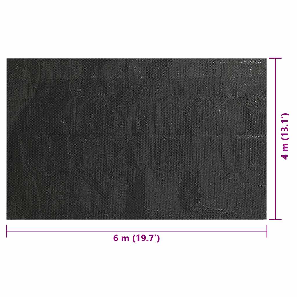 Copripiscina Rettangolare 600x400 cm in PE Nero | homemem39