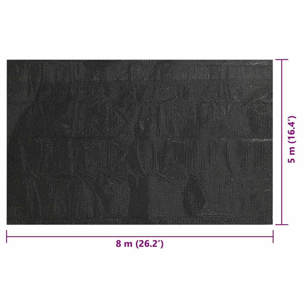 Copripiscina Rettangolare 800x500 cm in PE Nero | homemem39