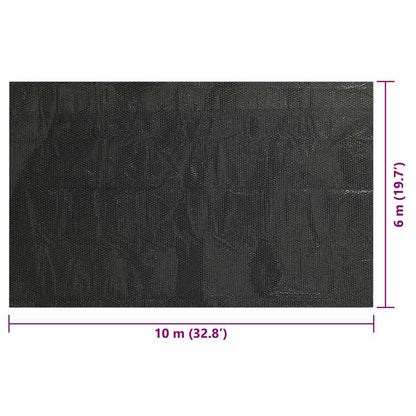 Copripiscina Rettangolare 1000x600 cm in PE Nero | homemem39