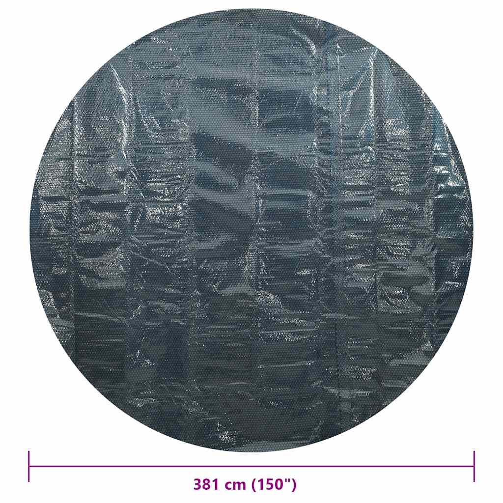 Pellicola Galleggiante Solare PE per Piscina 381 cm Nero e Blu | homemem39